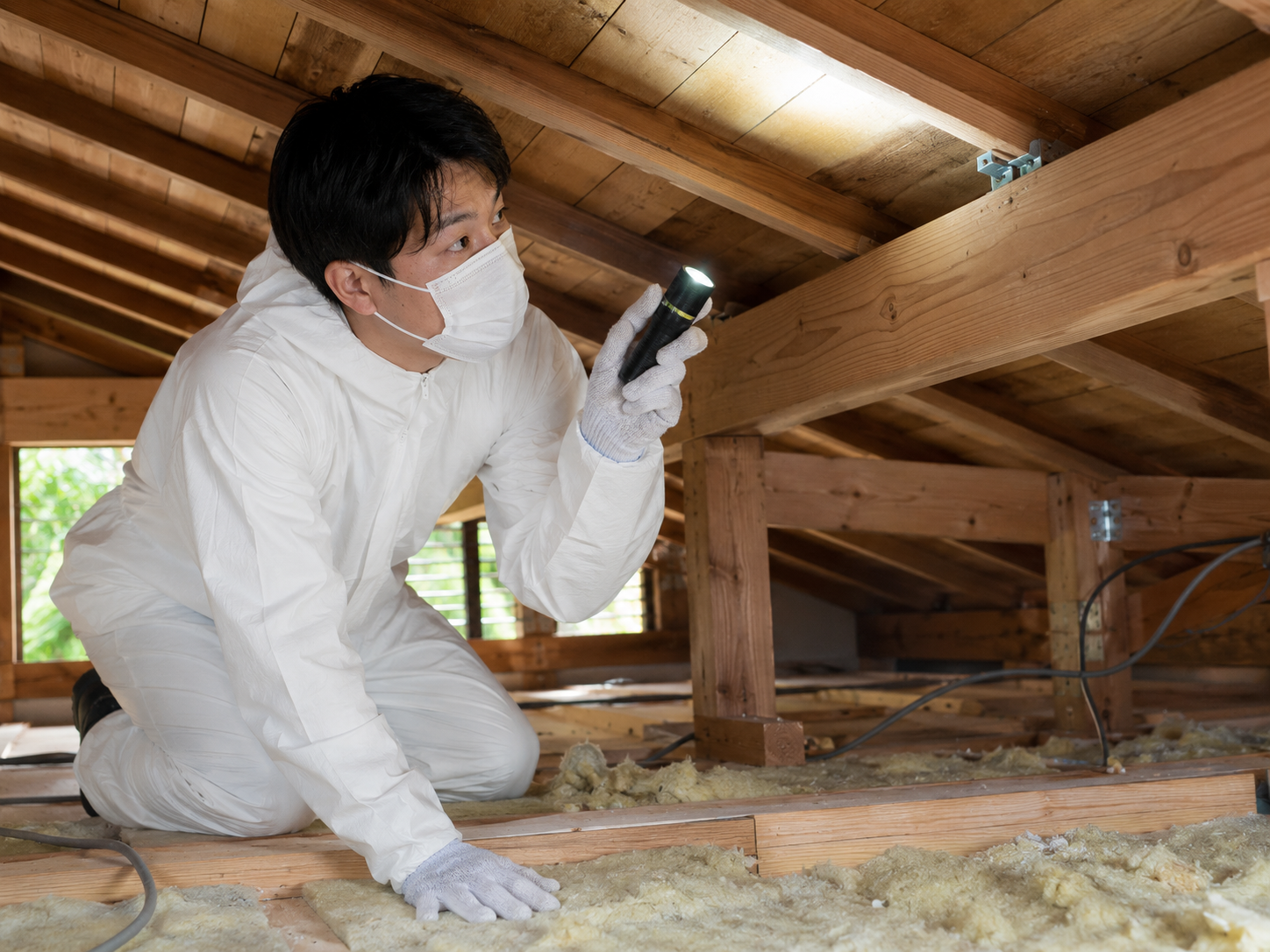 害獣駆除の作業の様子